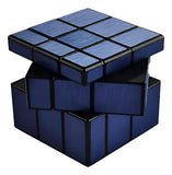 Cubo Rubik 3x3 Mirror Qiyi Espejo Azul Acero Cuerpo Negro 5.6cm