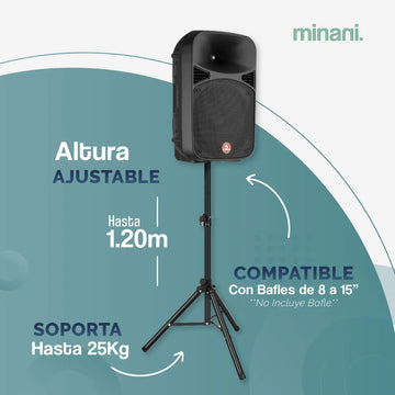 Trípode Ajustable Para Bafle 3 Posiciones Profesional Steren Negro