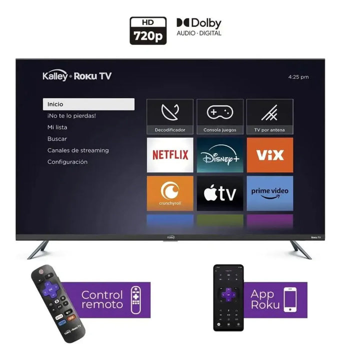 Televisor Kalley 32 Pulgadas K-rtv32hd Smart Tv Roku Tv