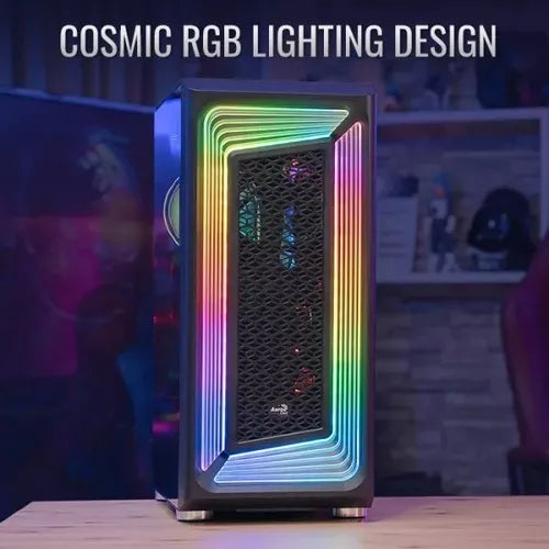 Gabinete Gamer Aerocool Interstellar Rgb 5 Fans Color Negro