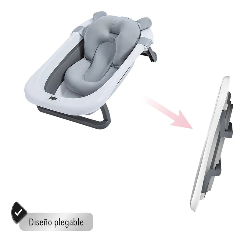 Tina Bañera Plegable Cokibú Para Bebé Color Gris Tina Bañera Plegable Para Bebé