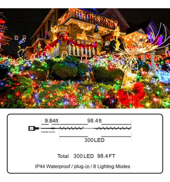 Luces Navidenas Led, 300 Luces, Ilumina Tu Hogar Con Estilo