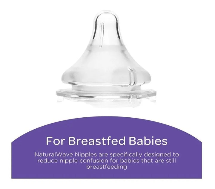 Set 3 Biberones Lansinoh Naturalwave 8 Onzas 3m Flujo Medio Violeta