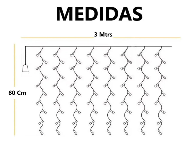 Instalación Cortina Navideña Solar 160 Luces Calida3m X 80cm Amarillo