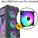 Caja De Pc Morovol Preinstalada 4 Ventiladores Rgb, Caja De