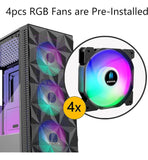 Caja De Pc Morovol Preinstalada 4 Ventiladores Rgb, Caja De