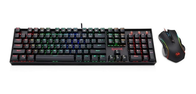Combo Gamer Redragon K551rgb, Teclado Mecánico + Mouse M607 Negro Negro