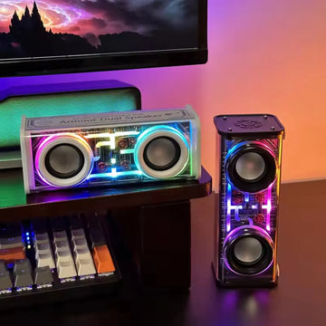 Parlante Potente Bluetooth Lonid Tws Rgb Dual 13.6w Speaker Negro