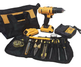 Taladro Inalámbrico 24v Percutor Trabajo Pesado 2 Baterias Protool 2401 Amarillo