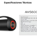 Parlante AIWA Bluetooth Portatil AWS600BT 50W RMS Boombox Color Negro