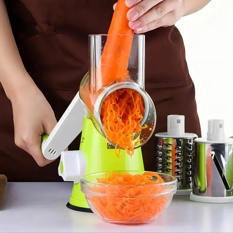 Cortador de verduras 3 en 1 de acero inoxidable y rallador de mesa
