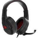Auriculares Cronus Gamer con iluminación RGB y micrófono Redragon, color negro