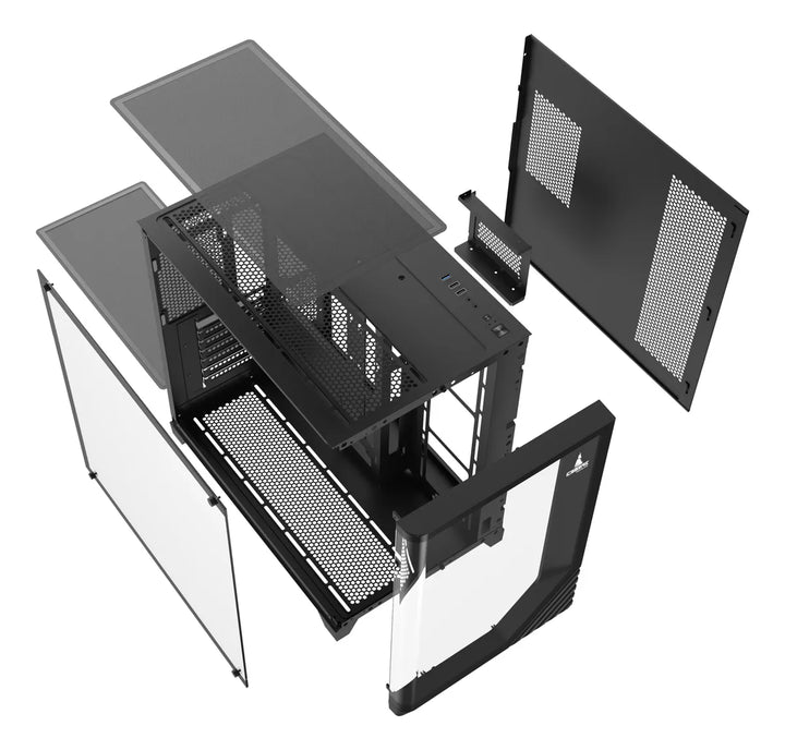 Gabinete Gamer Iceberg Wave L Vidrio Curvo 7 Ventiladores Negro