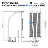 Enfriamiento Liquido Ta Pc Cpu 240mm Argb Lga 1700 Am5 Am4