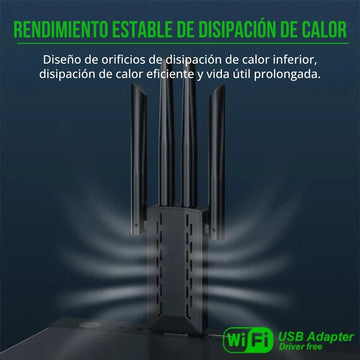 Adaptador Wifi Usb 5g Dual Band 1200 Mbps Receptor 4 Antenas