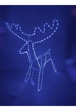 Reno Navideño En Manguera Led Y Estructura Metálica 105 Cm Azul