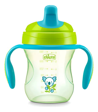 Vaso Entrenador Chicco 7 Onz Boquilla Semiblanda Verde 6m+ Azul