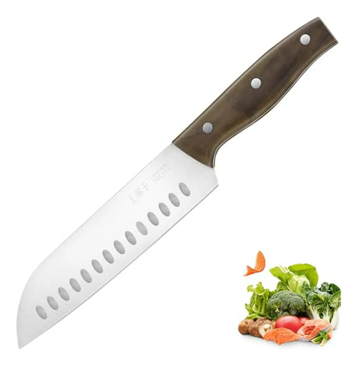 Cuchillo Santoku 7 Pulgadas, Acero Inoxidable, Ultra Afilado