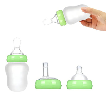 Tetero Biberón Contenedor Botella Cuchara Pitillo Chupo Silicona Grado Alimenticio Puré Compota Leche Jugo Agua Sin Ftalatos 180ml Infantíl Versatil Fácil Manipulación Resistente Alta Temperatura