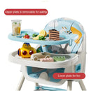 Silla De Comer Para Bebé 2 En 1 Mecedora Color Azul Niños