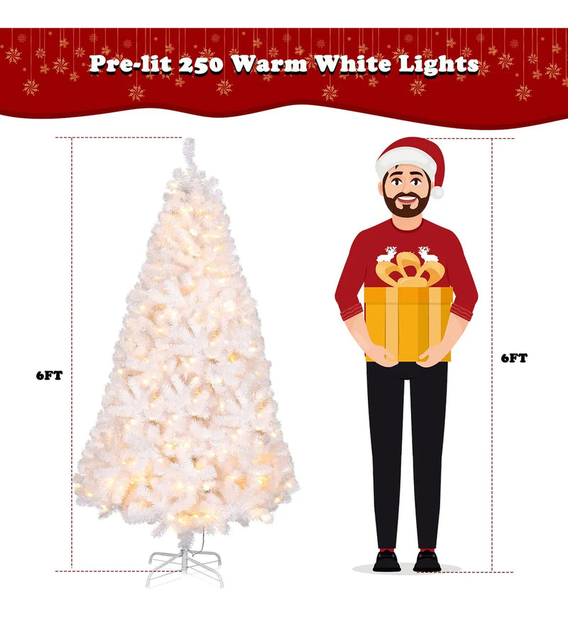 Vingli Arbol De Navidad Artificial Preiluminado De 6 Pies Co
