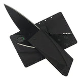 Cuchillo táctico plegable para tarjetas, tarjetero, hoja afilada, color negro