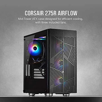 Corsair 275r Chasis Torre De Vidrio Templado Con Flujo Aire Negro