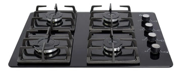 Estufa De Empotrar Vidrio Templado 60x45cm Gas Natural 6309 Color Negro