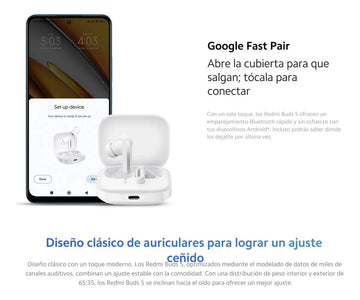 Xiaomi Redmi Buds 5, Auriculares Táctil Anc Manos Libres, Wh Blanco