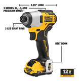 Dewalt Kit De Taladro De Impacto Inalámbrico 12v Sin Escobas Amarillo Dcd801f2