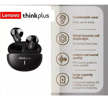 Audífonos Inalámbricos Deportivos Lenovo Reducción Ruido Tac Negro