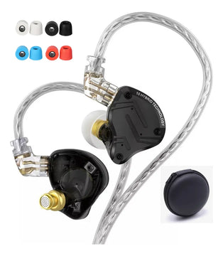 Audífonos Kz Zs10 Pro X Monitor In Ear Con Micro Y Estuche Negro