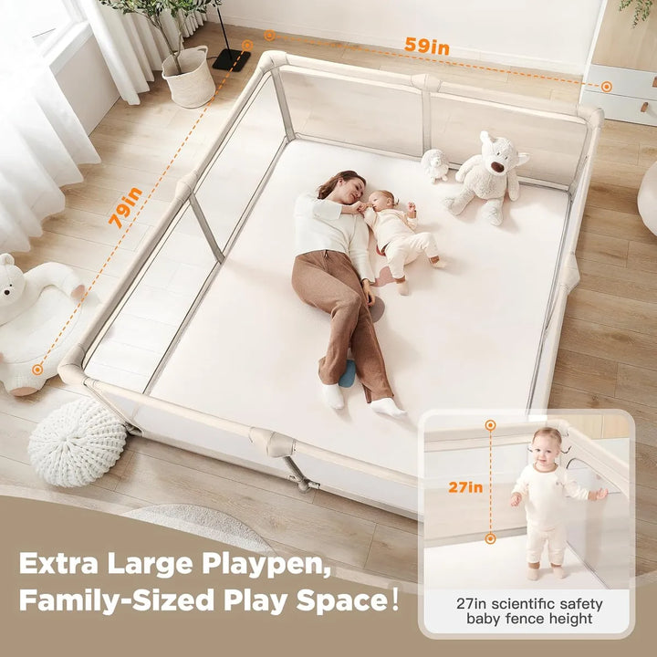 Parque Infantil Plegable Grande Y Seguro Para Bebés