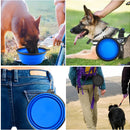 Plato De Goma Plegable Portátil De Mascotas Perro Y Gato Color Azul