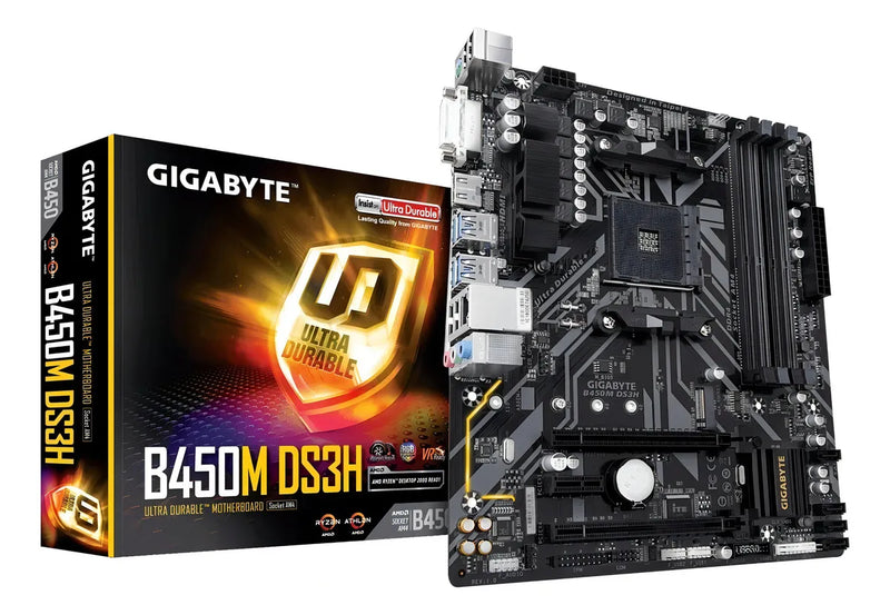 Placa Madre Gigabyte Ultra Durable B450m Ds3h V2 Negra Negro