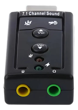 Tarjeta De Sonido Externa Usb 7.1 Adaptador Audio Microfono Color Negro