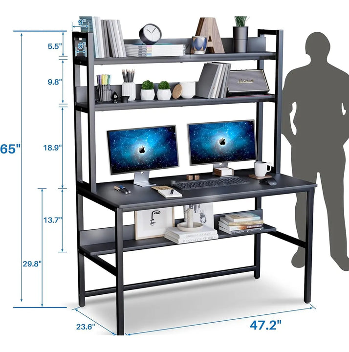 Escritorio Para Computadora Con Gabinete Y Estanterías