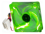 Zfan12g Ventilador Acrilico 4 Led Verde 12x12 Cms Computoys
