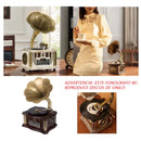 Altavoz Fonógrafo Vintage Estereo, Super Bass De Lujo Madera Con Dorado