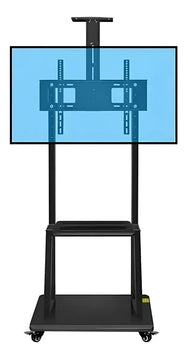Soporte Pedestal Ruedas 32 A 70/max 50kg Tv Móvil Carrito Color Negro