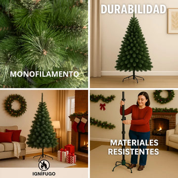 Pino Noruega Árbol De Navidad 2.25m 592 Puntas Frondoso Verde Claro