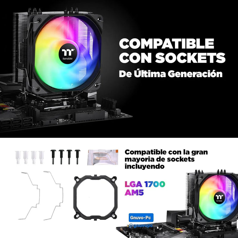 Disipador Aire Pc Fan Cooler Cpu Lga 1700 Am5 1200 Am4 Argb