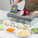 Cortador Picador Rayador De Verduras Multifuncional 16 Pzs Verde Claro