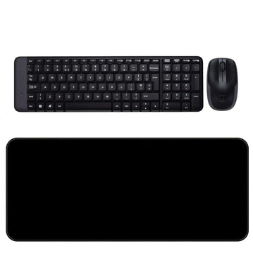 Combo Inalámbrico Logitech Mk220 + Alfombrilla Xl (80x30cm) Mouse Negro Teclado Negro