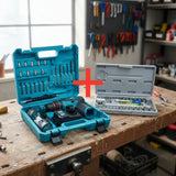 Taladro Percutor Inalámbrico De 18v + Juego De Rache - Azul