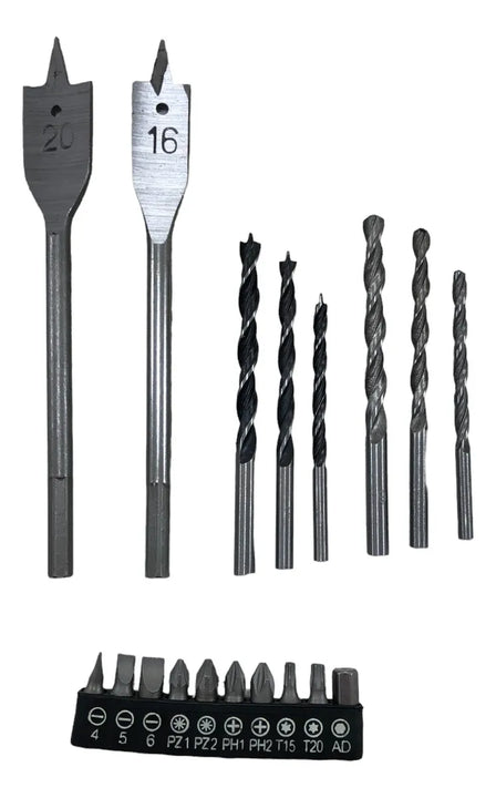 Taladro Percutor 36v Inalámbrico 2baterías + 92 Herramientas Amarillo