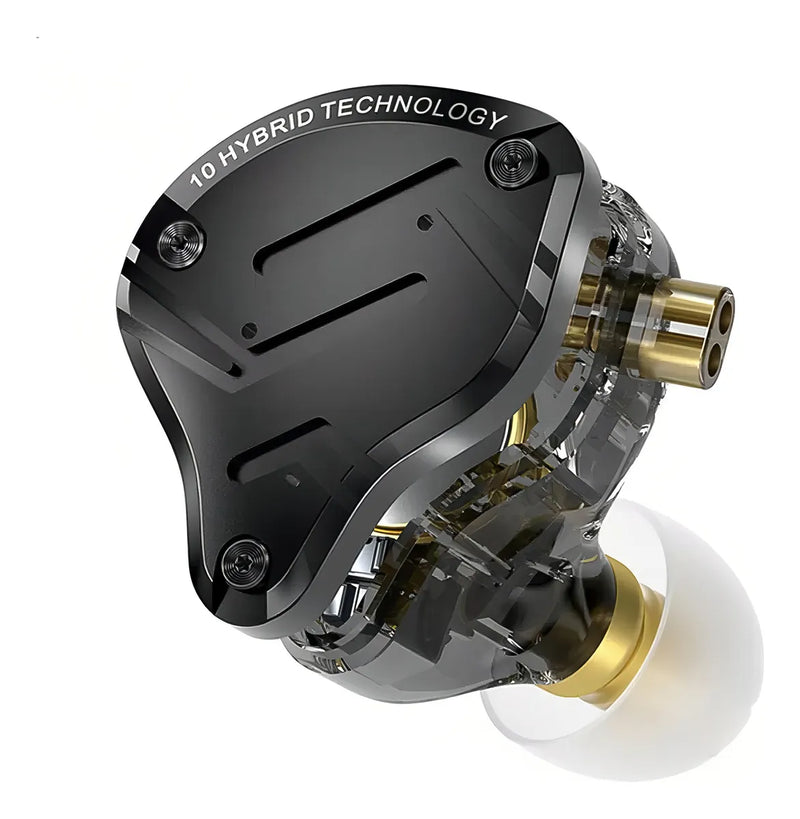 Audífonos Kz Zs10 Pro X Con Micrófono Monitores In Ear Pin C Negro