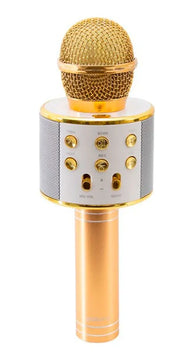 Micrófono Karaoke Infantil Bluetooth Con Altavoz Ws858 Color Dorado