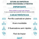 Estufa De Empotrar Acero Inoxidable 2pt Gas Propano 5425 Gris