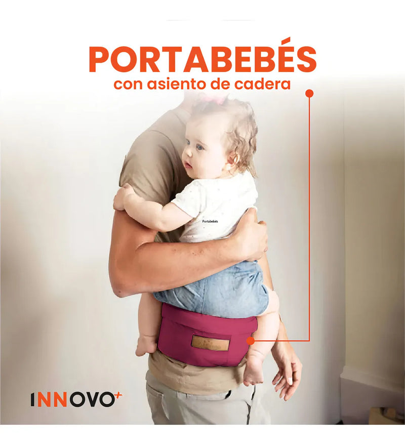 Cargador Canguro Ergonómico Para Bebes Niños De 0 A 4 Años Vinotinto Innovo